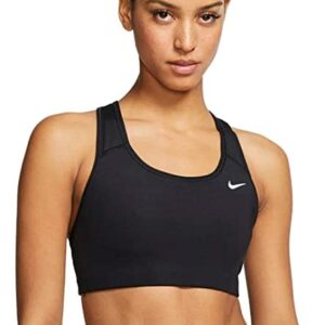 Nike Women's Medium Support Non Padded Sports Bra, Black/(White), Large