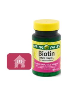 spring valley biotin softgels, 1000mcg, 150 count + sts fridge magnet.