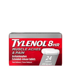 tylenol 8 hour muscle aches & pain acetaminophen tablets for muscle & back pain, 24 count