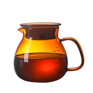 Dr.Cheolkfh Percolator Coffee Pot Colored Coffee Pot Set High Temperature Resistant Glass Pot Afternoon Tea and Coffee Sharing Pot Hand Made Tea Pot (Color : Brown-600ML)