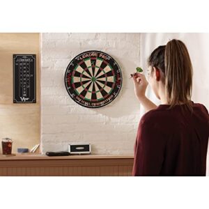 Viper League Pro Regulation Bristle Steel Tip Dartboard Starter Set with Staple-Free Bullseye, Radial Spider Wire, High-Grade Sisal with Rotating Number Ring, Chalk Cricket Scoreboard, Steel Tip Darts