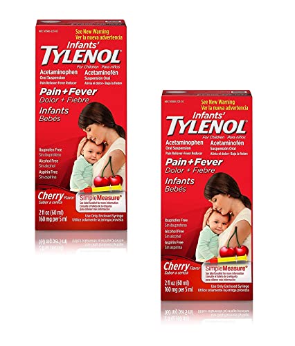 Tylenol Infants' Acetaminophen Liquid Medicine, Cherry, 2 fl. oz 2-Pack