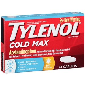 tylenol cold max daytime caplets, 24 ct. (pack of 2)
