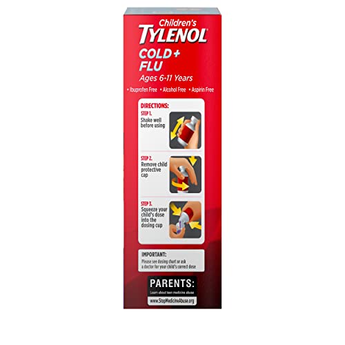 Tylenol Children's Cold + Flu Oral Suspension, Grape, 4 Fl. Oz