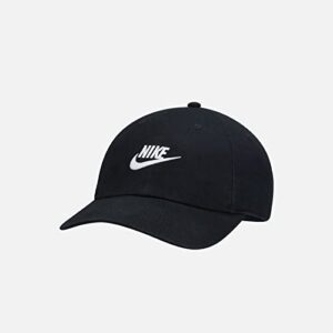 nike sportswear unisex h86 futura cap, black/black/white, one size