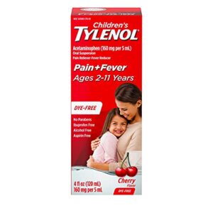 children’s tylenol oral suspension acetaminophen medicine, dye-free cherry, 4 fl. oz