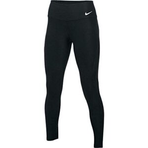 nike womens dri-fit team one tight legging (black/white, small)