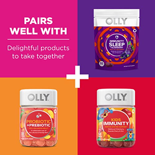 Olly Gummy Active Immunity+Elderberry, 45 Gummies (1 Pack), Berry Flavor