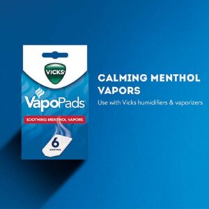 Vicks VapoPads, 6 Count - Soothing Menthol Vapor Pads for Vicks Humidifiers, Vaporizers, Waterless Vaporizers, and Plug-Ins, VSP-19