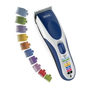 wahl color pro cordless rechargeable hair clipper & trimmer – easy color-coded guide combs – for men, women, & children – model 9649p