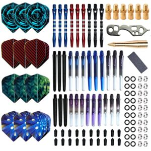 shot taker co. est. 2017 deluxe darts tune up kit box | flights, sharpener, shafts, o-rings, flight savers, accessories (10416-essential)