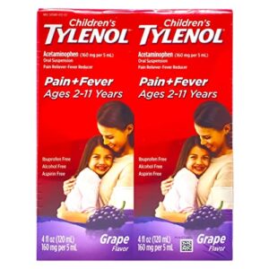 children’s tylenol grape splash flavored liquid, 4 fl. oz, 2 pk. (pack of 2)