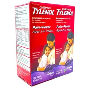 Children's Tylenol Grape Splash Flavored Liquid, 4 Fl. oz, 2 pk. (pack of 2)