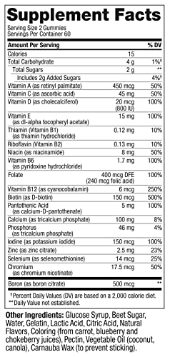 OLLY Women's Multivitamin Gummy, Vitamins A, D, C, E, Biotin, Folic Acid, Berry Flavor, 60-Day Supply - 120 Count