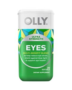 olly ultra strength eye softgels, blue light eye supplement with lutein and zeaxanthin, supports eye health, reduces eye strain, 30 day supply – 30 count