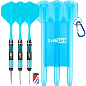 CyeeLife Steel tip Darts 24g with Carrying case Blue