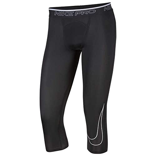 Nike Pro Dri-FIT Men's 3/4 Tights (as1, Alpha, m, Regular, Regular, Black/White, Medium)