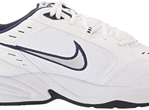 Nike Men's NIKE AIR MONARCH IV (4E) RUNNING SHOES -12; White / Metallic Silver-Midnight Navy