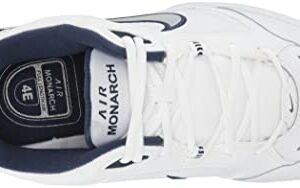 Nike Men's NIKE AIR MONARCH IV (4E) RUNNING SHOES -12; White / Metallic Silver-Midnight Navy