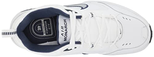 Nike Men's NIKE AIR MONARCH IV (4E) RUNNING SHOES -12; White / Metallic Silver-Midnight Navy