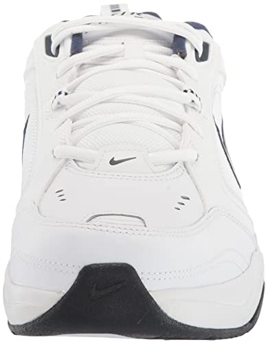 Nike Men's NIKE AIR MONARCH IV (4E) RUNNING SHOES -12; White / Metallic Silver-Midnight Navy