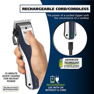 Wahl Lithium Ion Pro Rechargeable Cord/Cordless Hair Clipper Kit for Men, Woman, & Children with Smart Charge Technology for Convenient at Home Haircutting - Model 79470