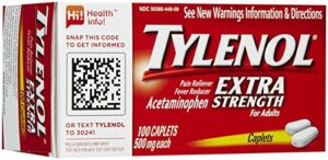 tylenol extra strength pain reliever & fever reducer caplets-100 count