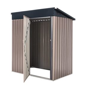 AECOJOY 5' x 3' Outdoor Storage Shed, Small Metal Shed with Design of Lockable Door, Utility and Tool Storage for Garden, Backyard, Patio, Outside use.