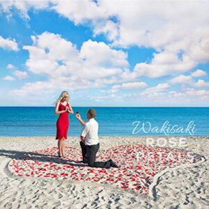 (Ready-to-use, Scented) 1,000 PCS Silk Rose Petals for Wedding Flower Petals for Romantic Decorations Special Night for Him Set or Her, for Proposal Anniversary Valentine's (Dark Red)