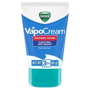 vicks vapocream, easy to use non- greasy moisturizing cream, soothing & comforting non-medicated vicks vapors, for adults and children ages 2+, 3.0oz