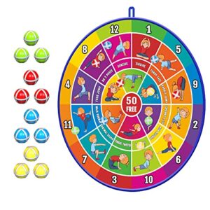 bootaa 29″ large dart board for kids, kids dart board with sticky balls, boys toys, kids yoga, sport outdoor fun party play game toys, for 3 4 5 6 7 8 9 10 11 12 year old boys girls