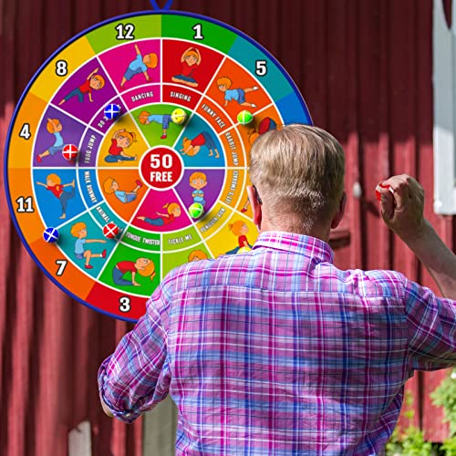 BooTaa 29" Large Dart Board for Kids, Kids Dart Board with Sticky Balls, Boys Toys, Kids Yoga, Sport Outdoor Fun Party Play Game Toys, for 3 4 5 6 7 8 9 10 11 12 Year Old Boys Girls