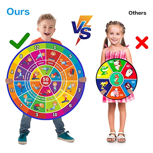 BooTaa 29" Large Dart Board for Kids, Kids Dart Board with Sticky Balls, Boys Toys, Kids Yoga, Sport Outdoor Fun Party Play Game Toys, for 3 4 5 6 7 8 9 10 11 12 Year Old Boys Girls