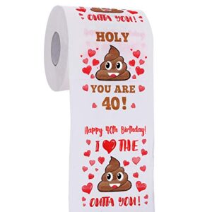 40th birthday gifts for men and women – happy prank toilet paper – 40th birthday decorations, party supplies favors – funny gag gifts novelty bday present for him, her, friends – 380 sheets & 3 layers