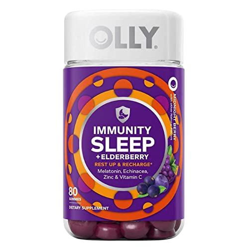 Olly Immunity Sleep Gummy, Melatonin, Elderberry, Echinacea, Zinc and Vitamin C, Sleep Aid (80 Gummies)