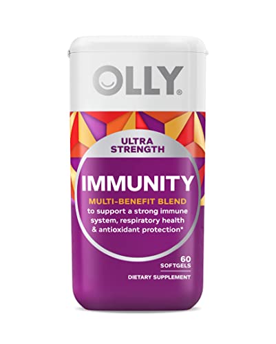 OLLY Ultra Strength Immunity Softgels, Immune and Respiratory Support, Zinc, Vitamin C + D, Supplement, 30 Day Supply - 60 Count