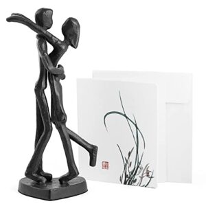 sennesy handcrafted iron sculpture – romantic gift for weddings and anniversaries – for him and her – blank greeting card included