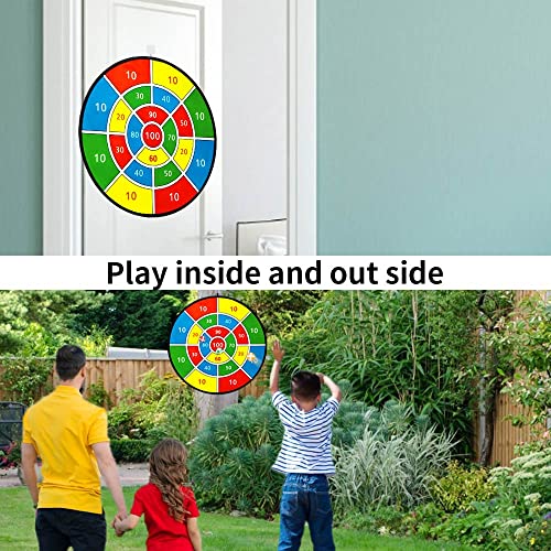 Dart Board Games for Kids,28" Large Dart Board Toys for 4, 5, 6, 7, 8, 9, 10 Years Old Boys/ Girls with 12 Sticky Balls and 3 Colors,Outdoor Games Safe Toy Gifts for 3, 4, 5, 6, 7 Years Old Boys