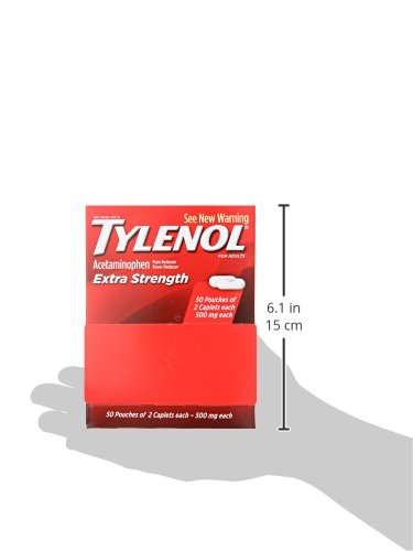 Tylenol Extra Strength Caplets with Acetaminophen, Pain Reliever & Fever Reducer, 2-Pack of 50 ct