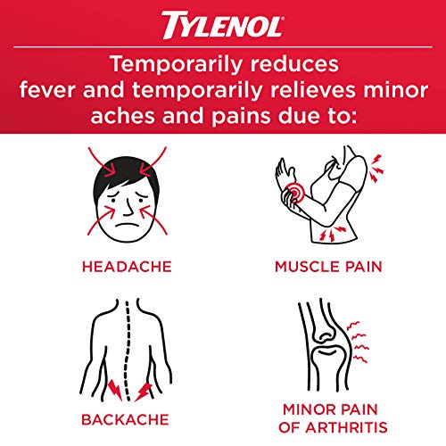 Tylenol Extra Strength Caplets with Acetaminophen, Pain Reliever & Fever Reducer, 2-Pack of 50 ct