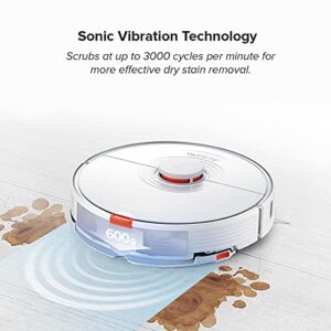 roborock S7+ Robot Vacuum and Sonic Mop with Self-Empty Dock, Stores up to 60-Days of Dust, Auto Lifting Mop, Ultrasonic Carpet Detection, 2500Pa Suction, White