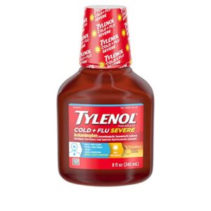 tylenol cold + flu severe flu medicine, liquid daytime cold and flu relief, honey lemon, 8 fl. oz