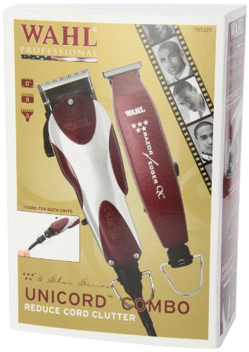 Wahl Professional 5 Star Unicord Combo with Corded Magic Clip Clipper and Razor Edger Trimmer for Professional Barbers and Stylists