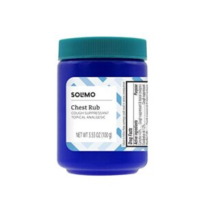 amazon brand – solimo chest rub cough suppressant and topical analgesic, 3.53 ounce