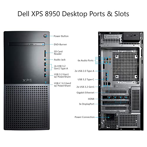 Dell XPS 8950 Desktop Computer - 12th Gen Intel Core i7-12700 up to 4.9 GHz CPU,64GB DDR5 RAM,1TB NVMe SSD + 1TB HDD,GeForce RTX 3060Ti 8GB GPU,Killer Wi-Fi 6,DVD Burner,Windows 11 Home,Night Sky