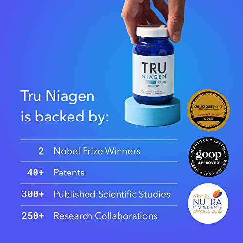 30ct/300mg Multi Award Winning Patented NAD+ Boosting Supplement - More Efficient Than NMN - Nicotinamide Riboside for Cellular Energy Metabolism & Repair. Vitality, Muscle Health, Healthy Aging