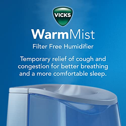 Vicks Warm Mist Humidifier, Small to Medium Rooms, 1 Gallon Tank – Vaporizer and Warm Mist Humidifier for Baby and Kids Rooms, Bedrooms and More
