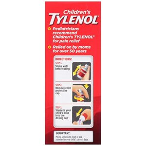 Tylenol Children's Pain Reliever/fever Reducer Oral Suspension Liquid, Cherry Flavor 4 Oz (Pack of 2)