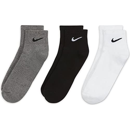 Nike Everyday Cushion Ankle Training Socks (3 Pair), Men's & Women's Ankle Socks (Medium)