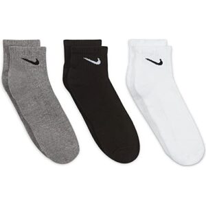 Nike Everyday Cushion Ankle Training Socks (3 Pair), Men's & Women's Ankle Socks (Medium)